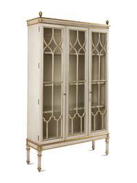 A Louis XVI Style Painted and Parcel Gilt Bookcase