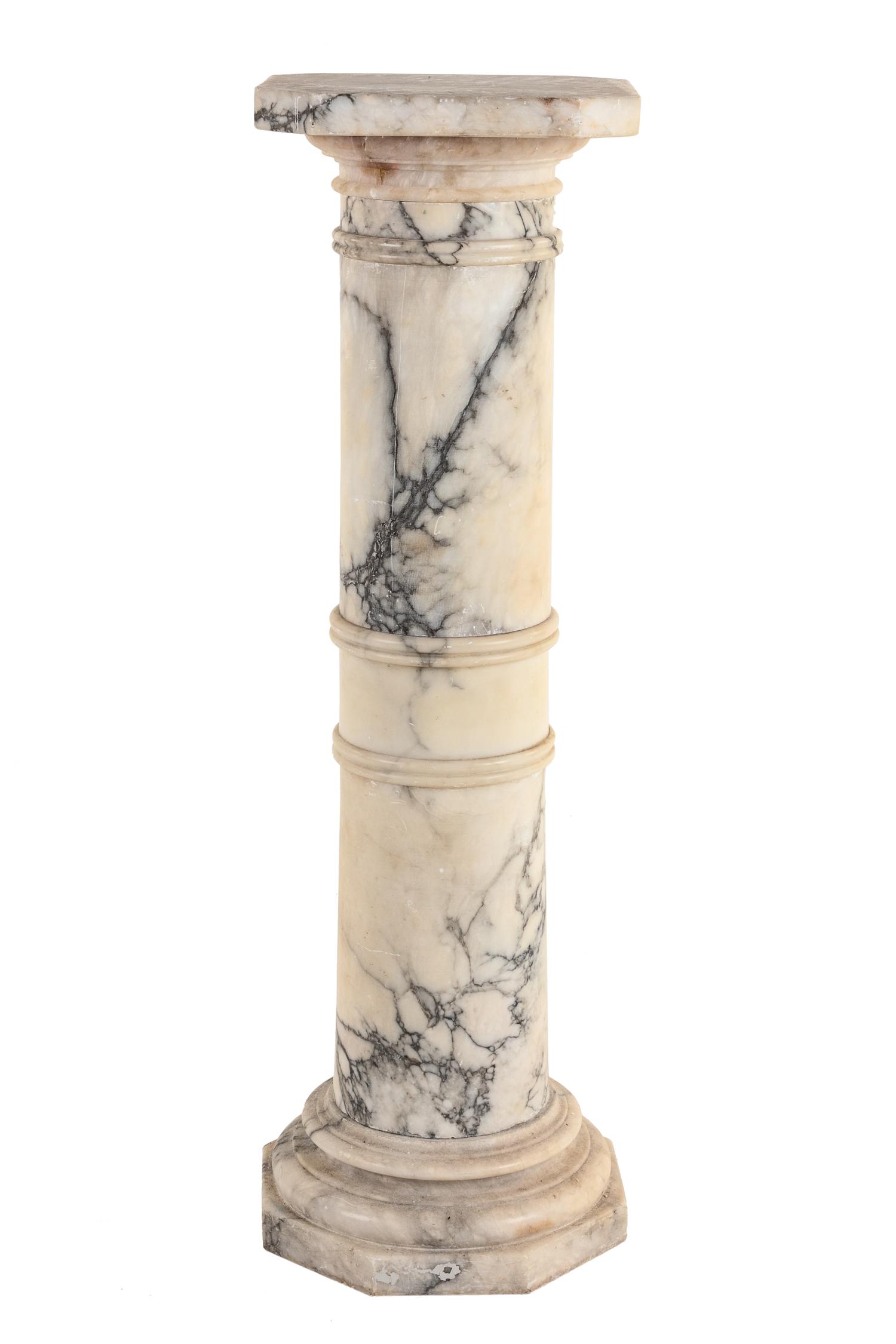 A Continental Marble Pedestal Height 40 inches. — 19TH CENTURY