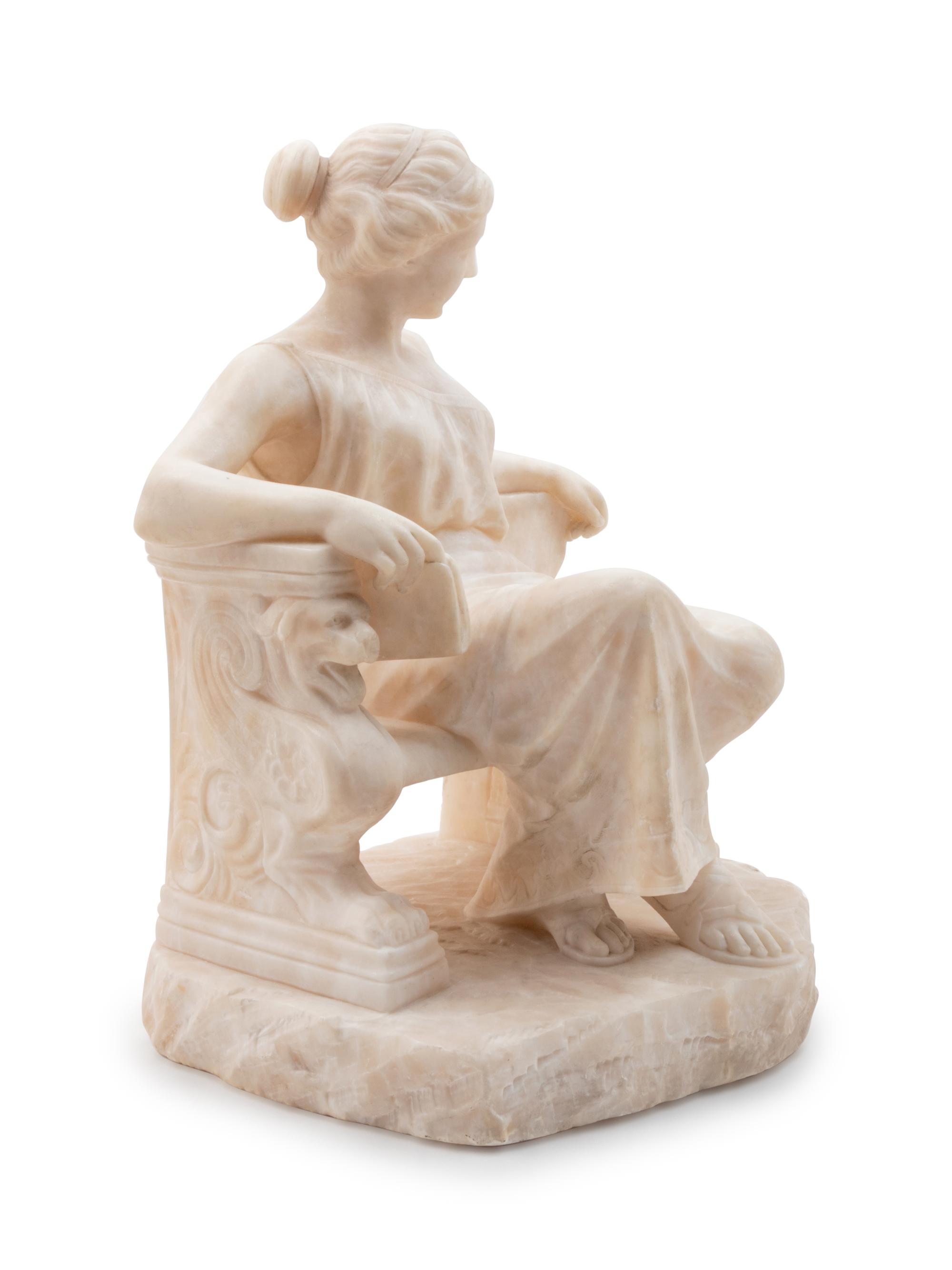 An Italian Bronze Mounted Alabaster Figure