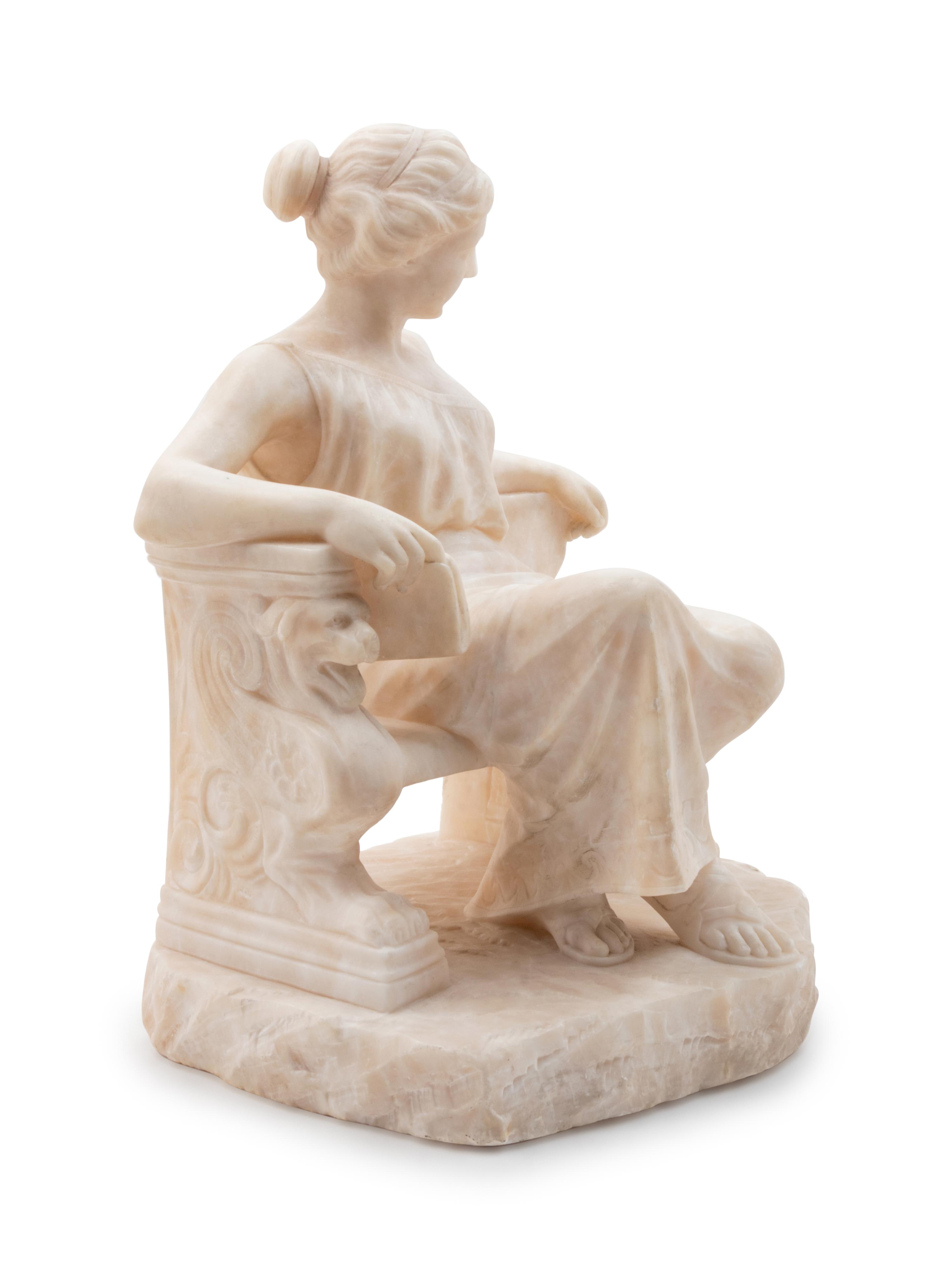 An Italian Bronze Mounted Alabaster Figure