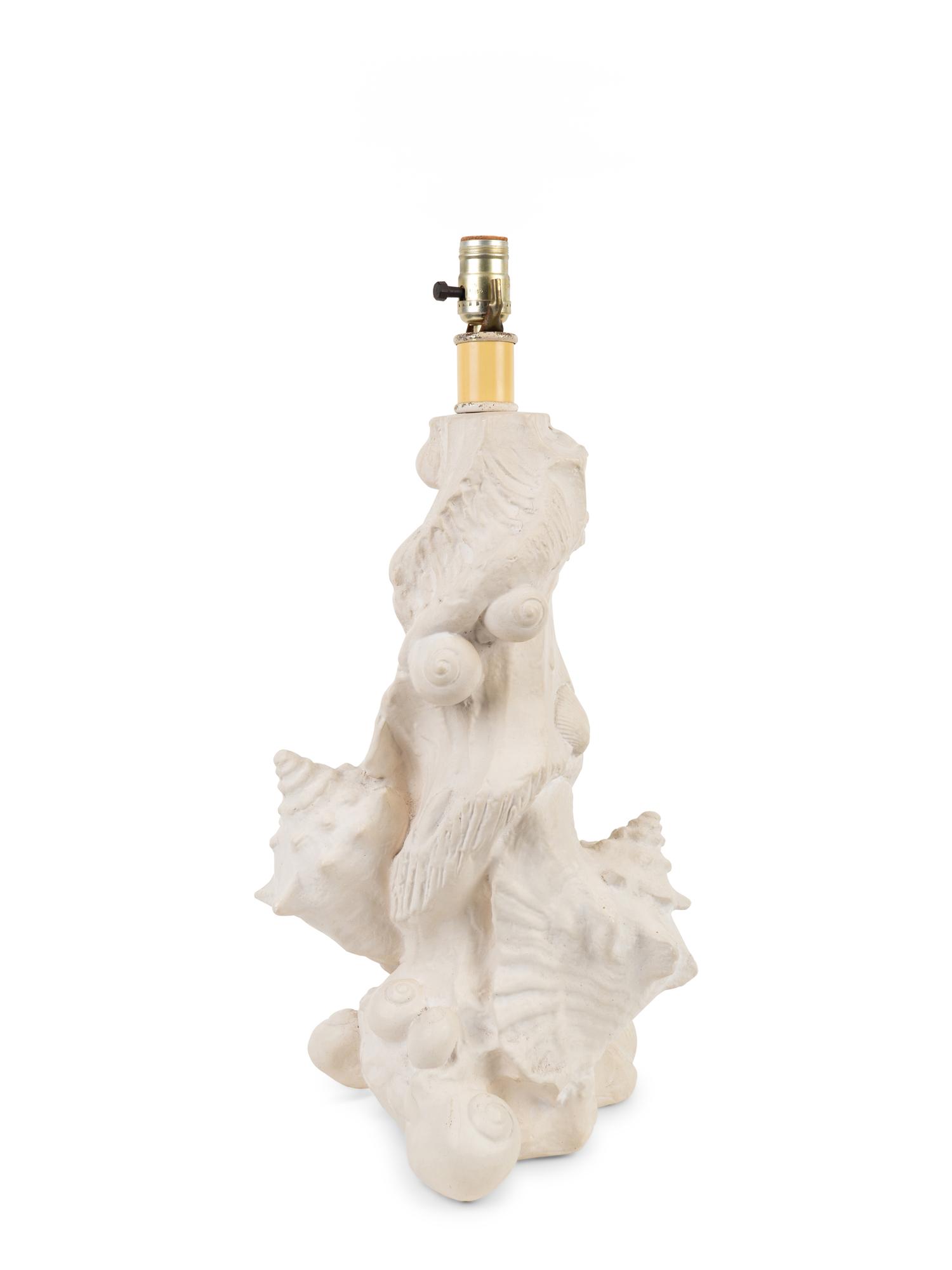 A Contemporary Plaster Shell-Form Lamp — 20TH CENTURY