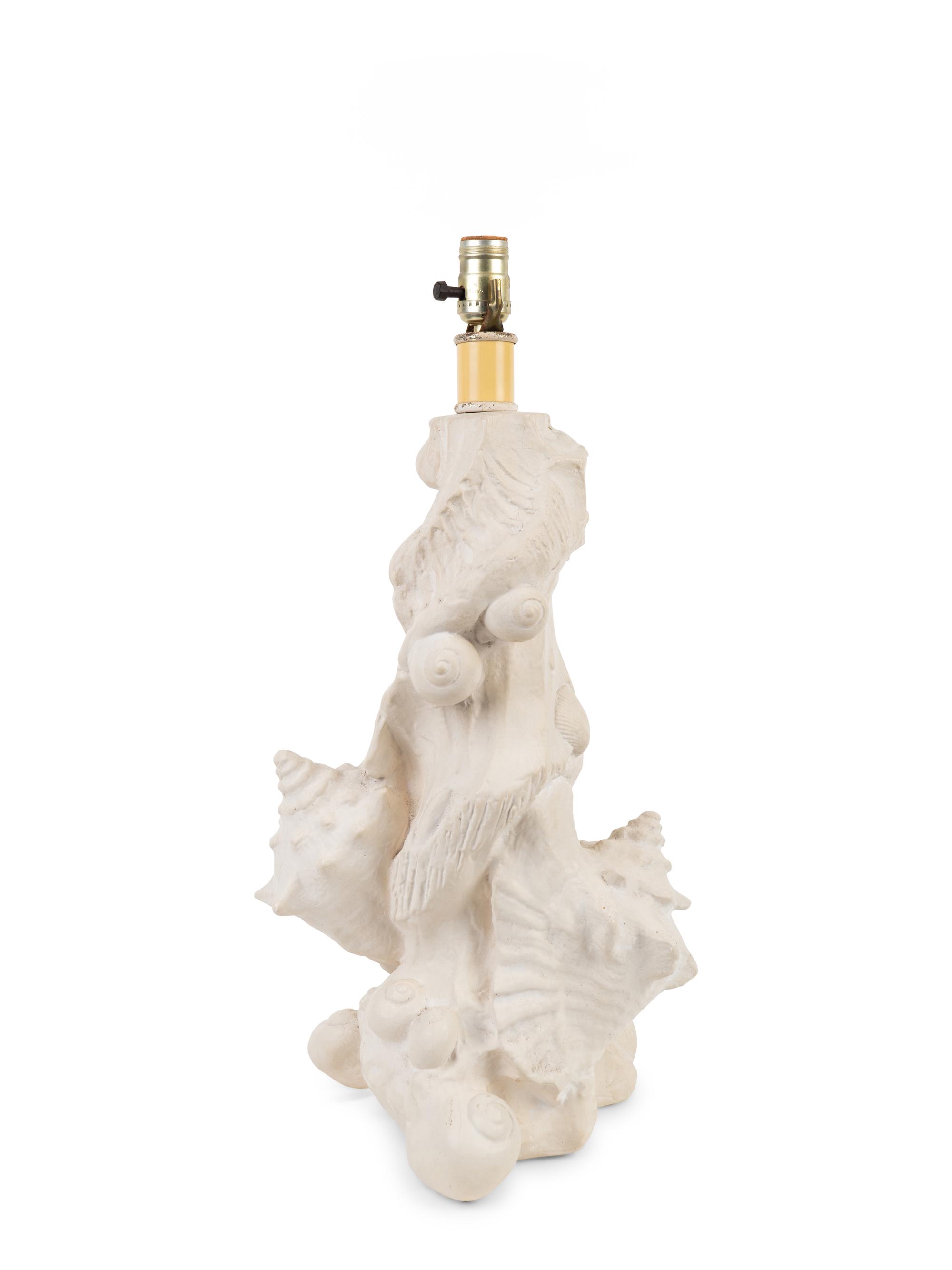 A Contemporary Plaster Shell-Form Lamp — 20TH CENTURY