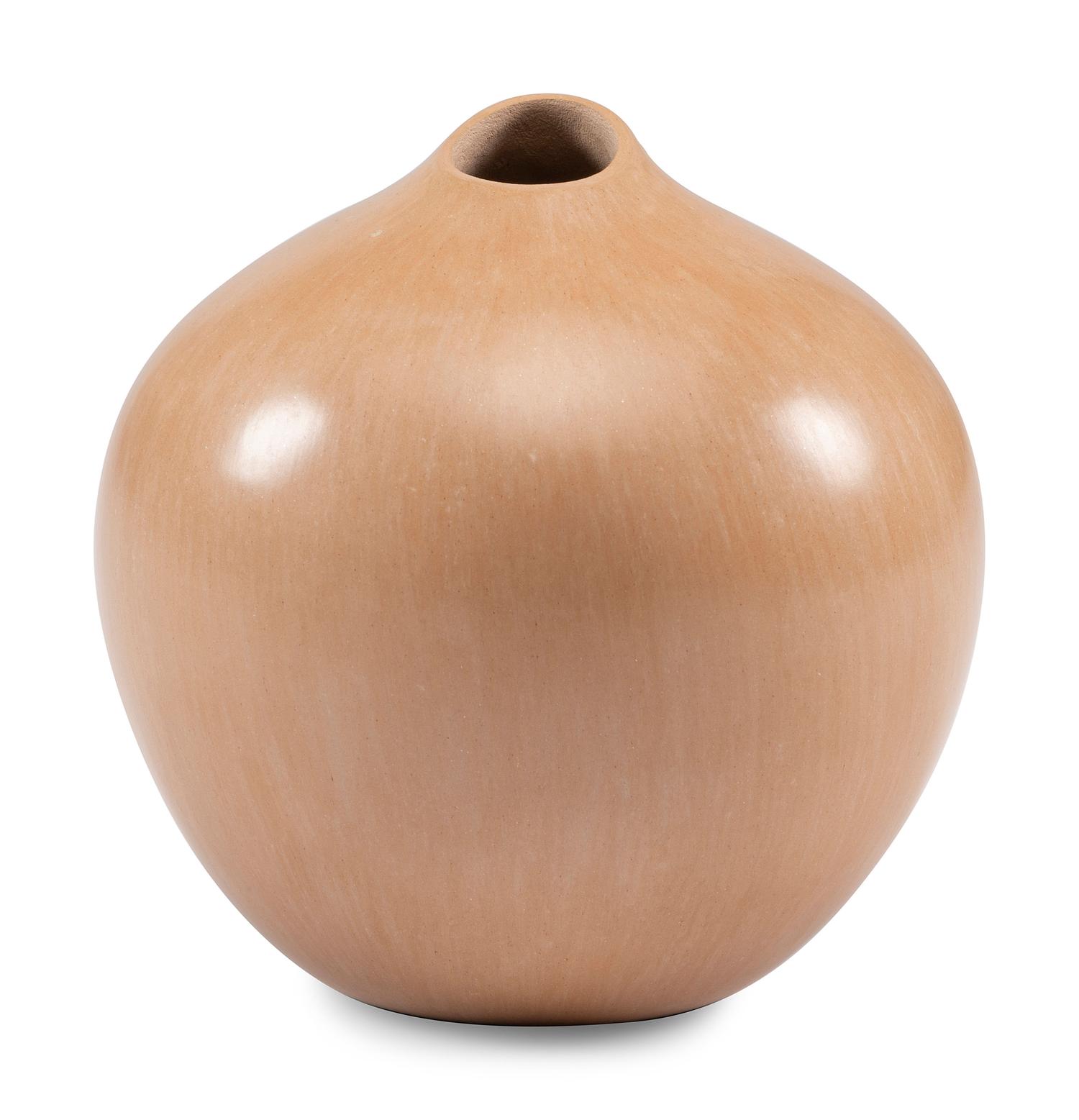 Buff Pottery Jar, with Corn Relief