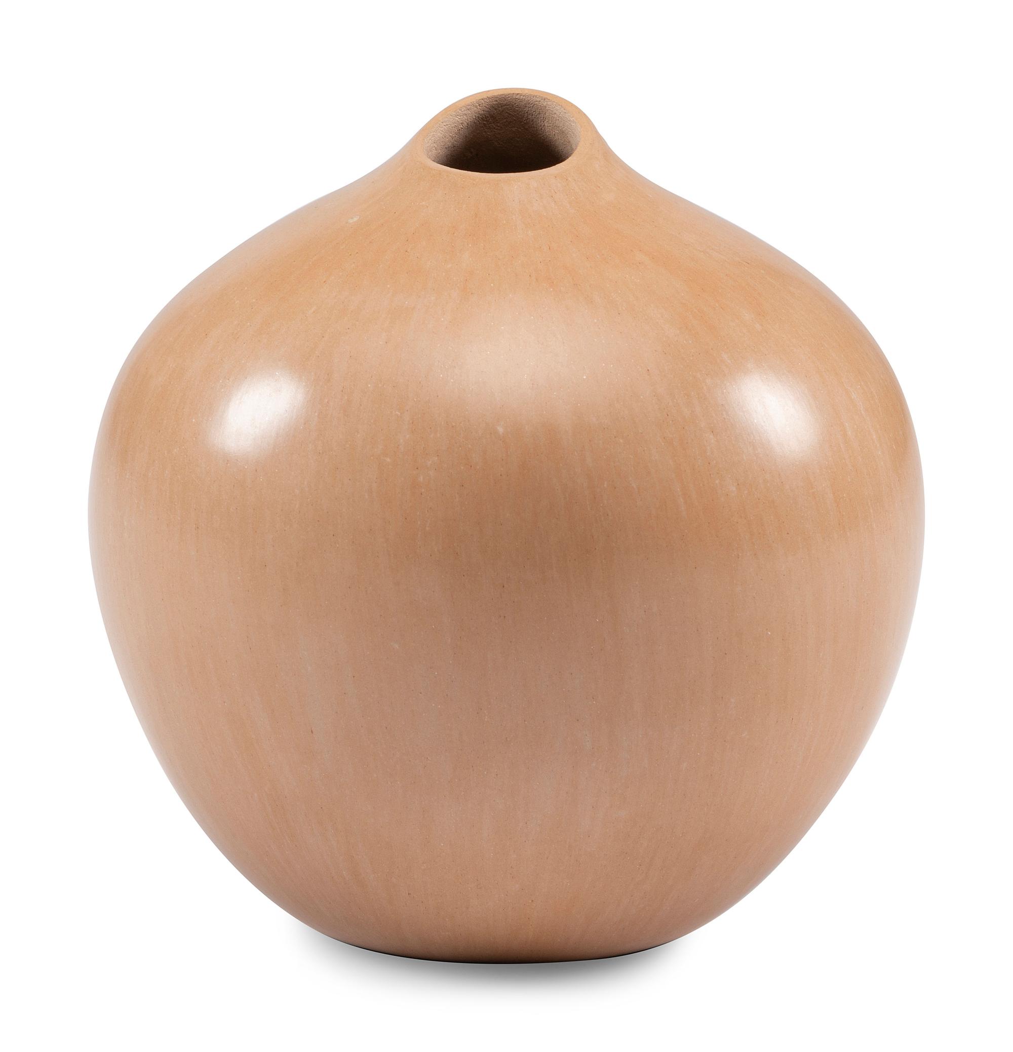 Buff Pottery Jar, with Corn Relief