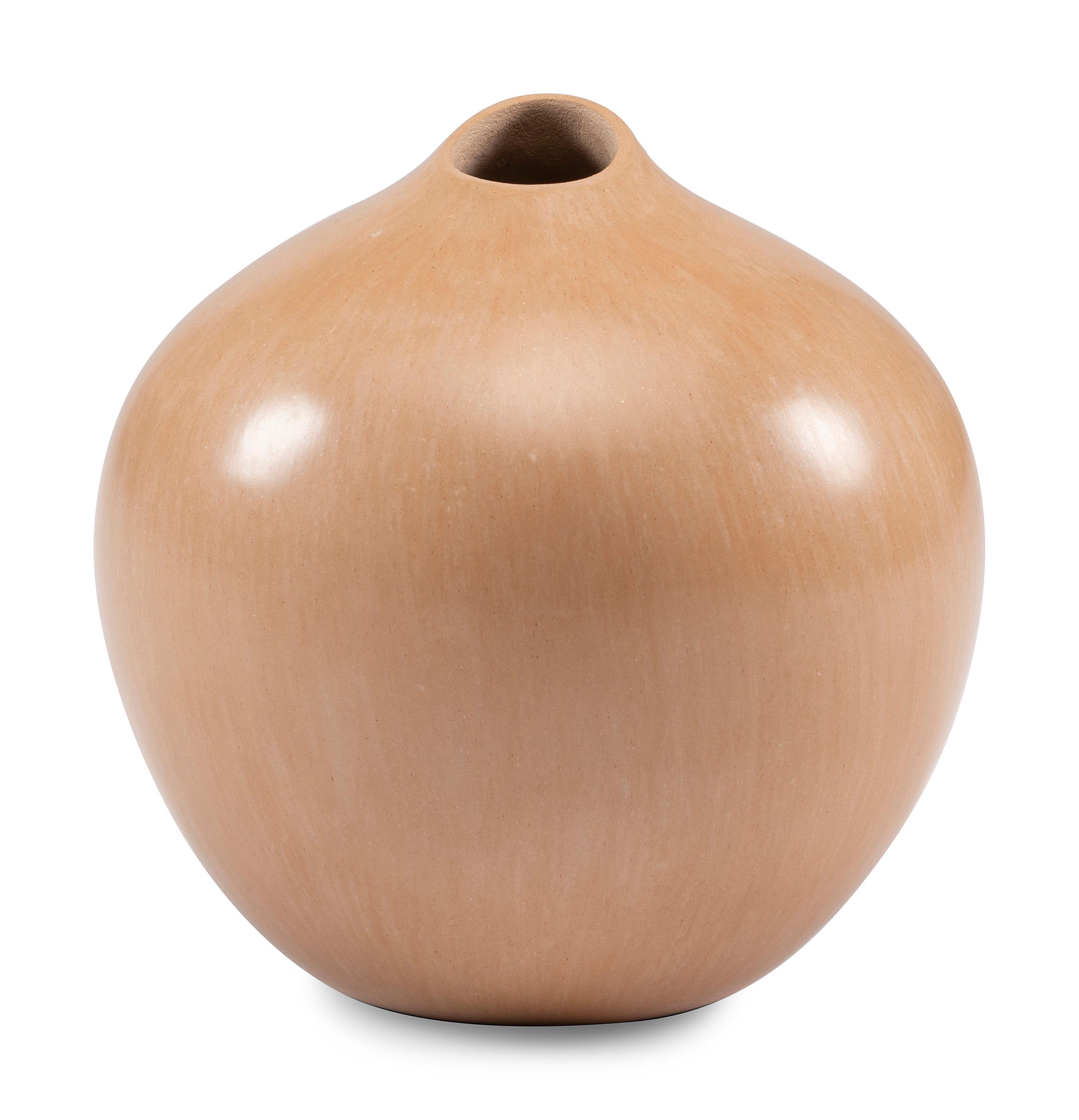 Buff Pottery Jar, with Corn Relief