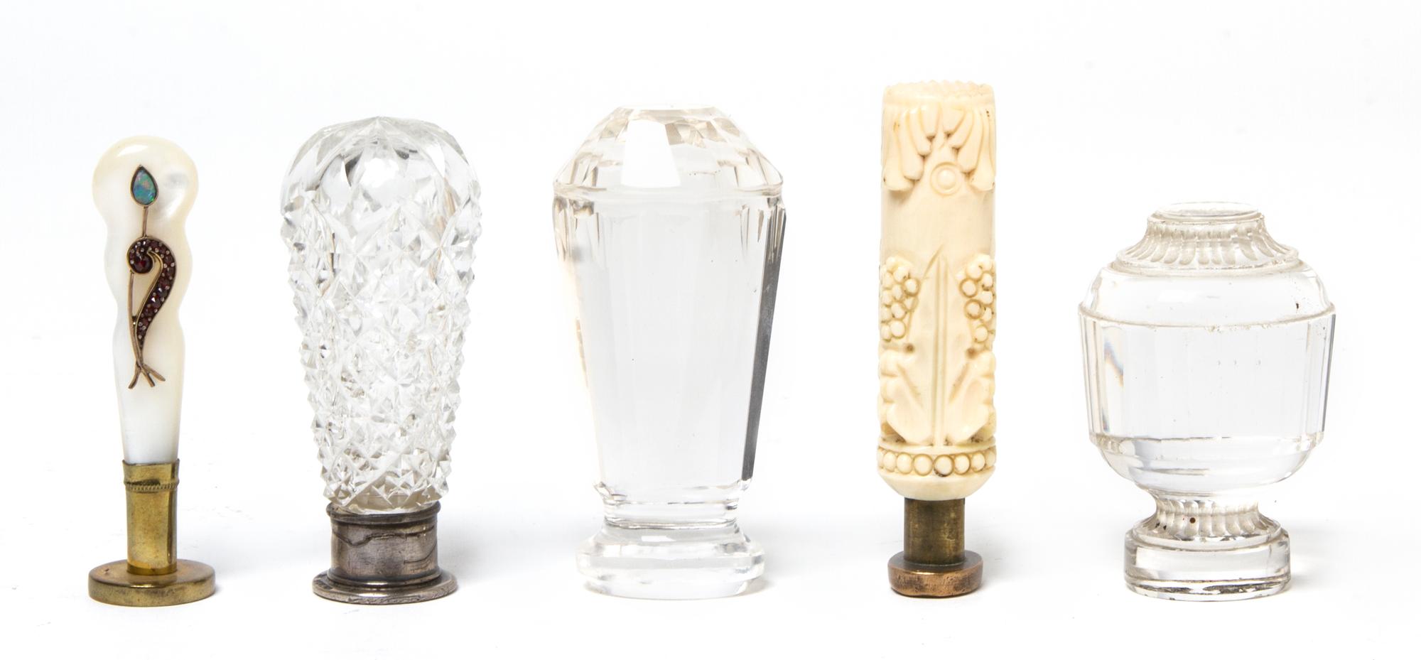 A Collection of Three Glass Seals, Height of tallest 2 3/4 inches.