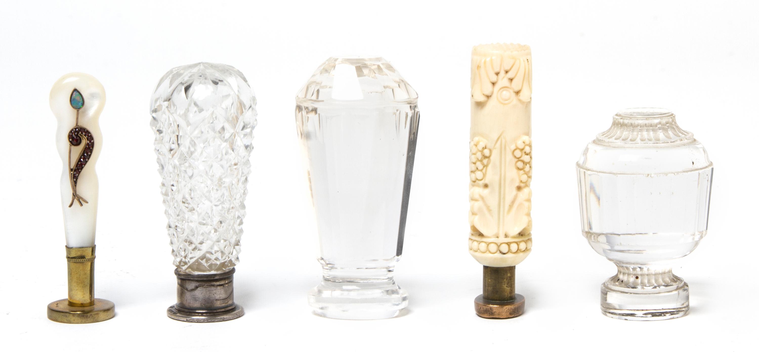 A Collection of Three Glass Seals, Height of tallest 2 3/4 inches.