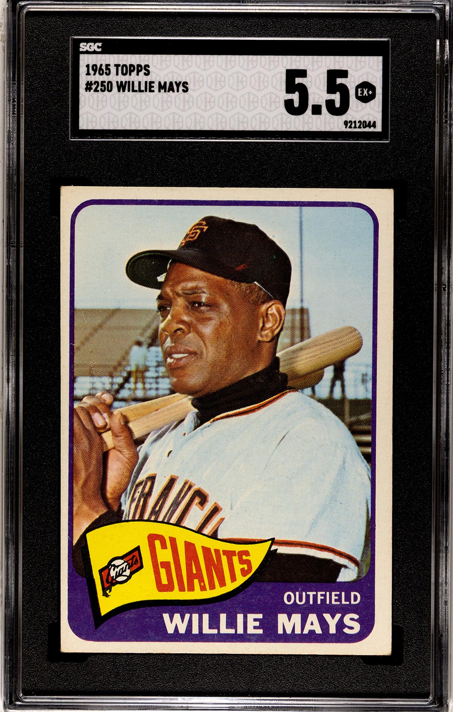 A Group of 1965 Topps Baseball Cards Including Mickey Mantle and Willie Mays SGC Graded Baseball Cards