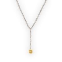 SOPHIA D., COLORED DIAMOND AND DIAMOND LAVALIER NECKLACE
