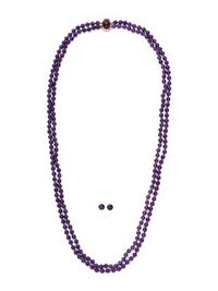 COLLECTION OF YELLOW GOLD AND AMETHYST JEWELRY