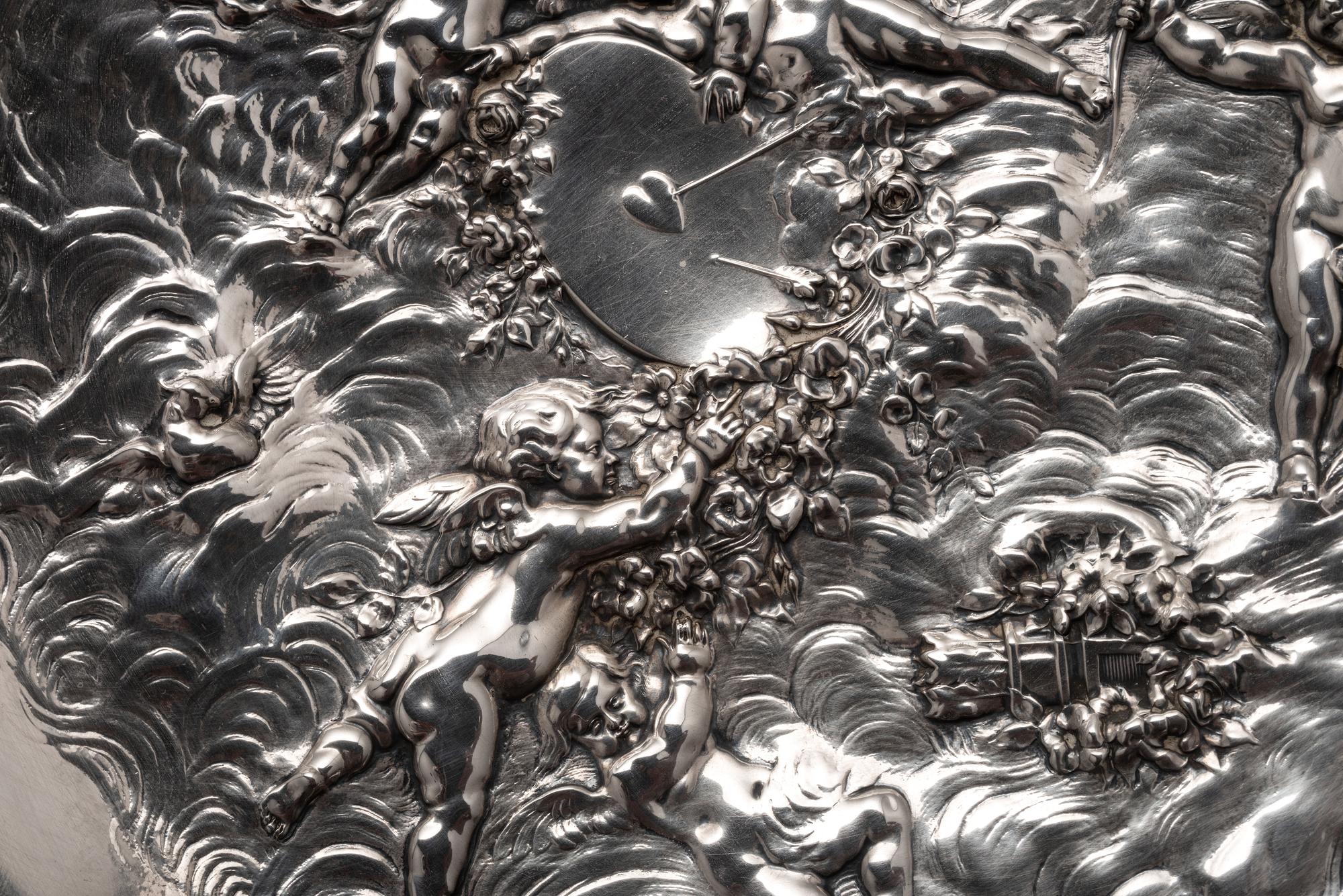 A Pair of American Silver Repousse Tazze