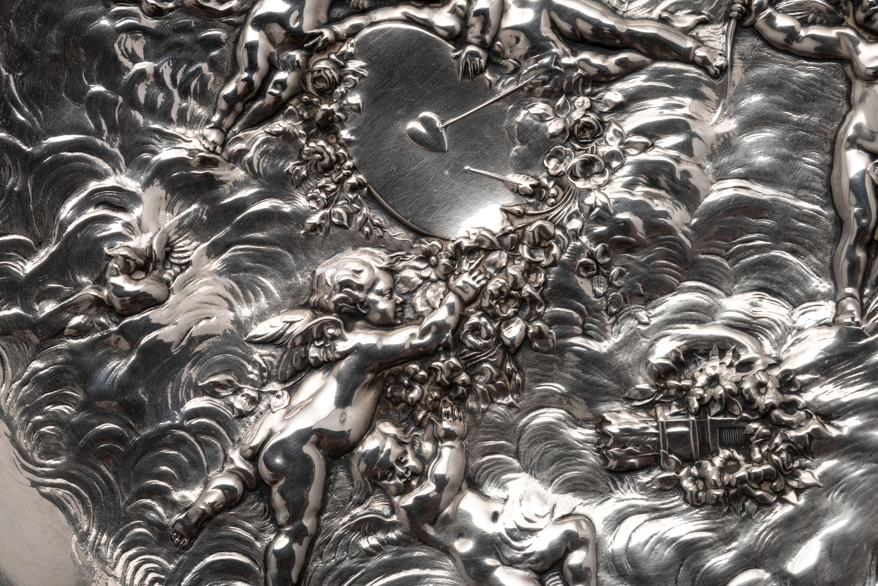 A Pair of American Silver Repousse Tazze