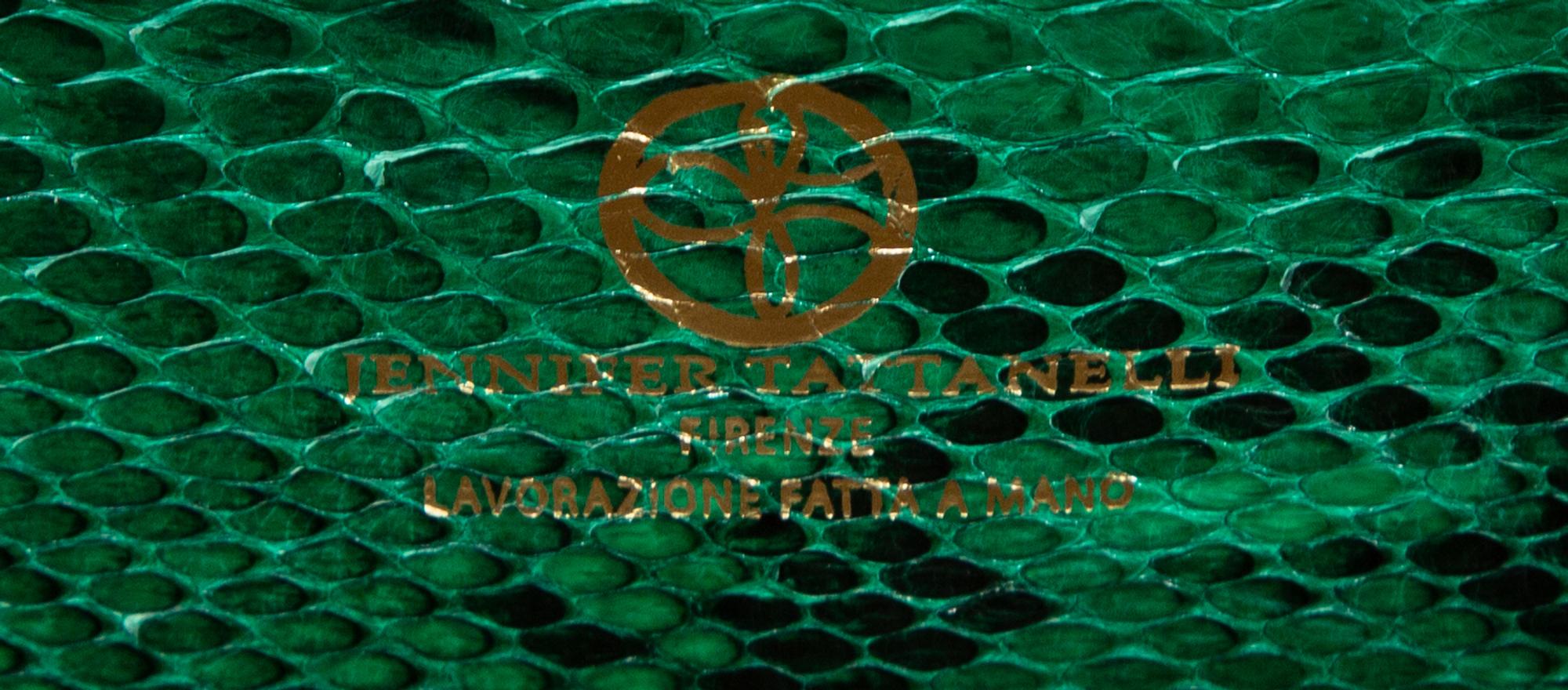 Jennifer Tattanelli Hand-Painted Python Skin Flap Bag