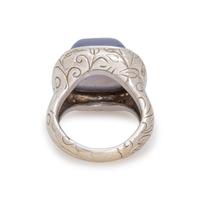 WHITE GOLD AND BLUE CHALCEDONY SET