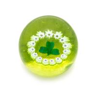 Caithness Glass, Scotland, by Allan Scott, 1988, a shamrock paperweight