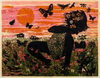 Walter Henry Williams, (American, 1920-1998), Girl with Butterflies, 1962