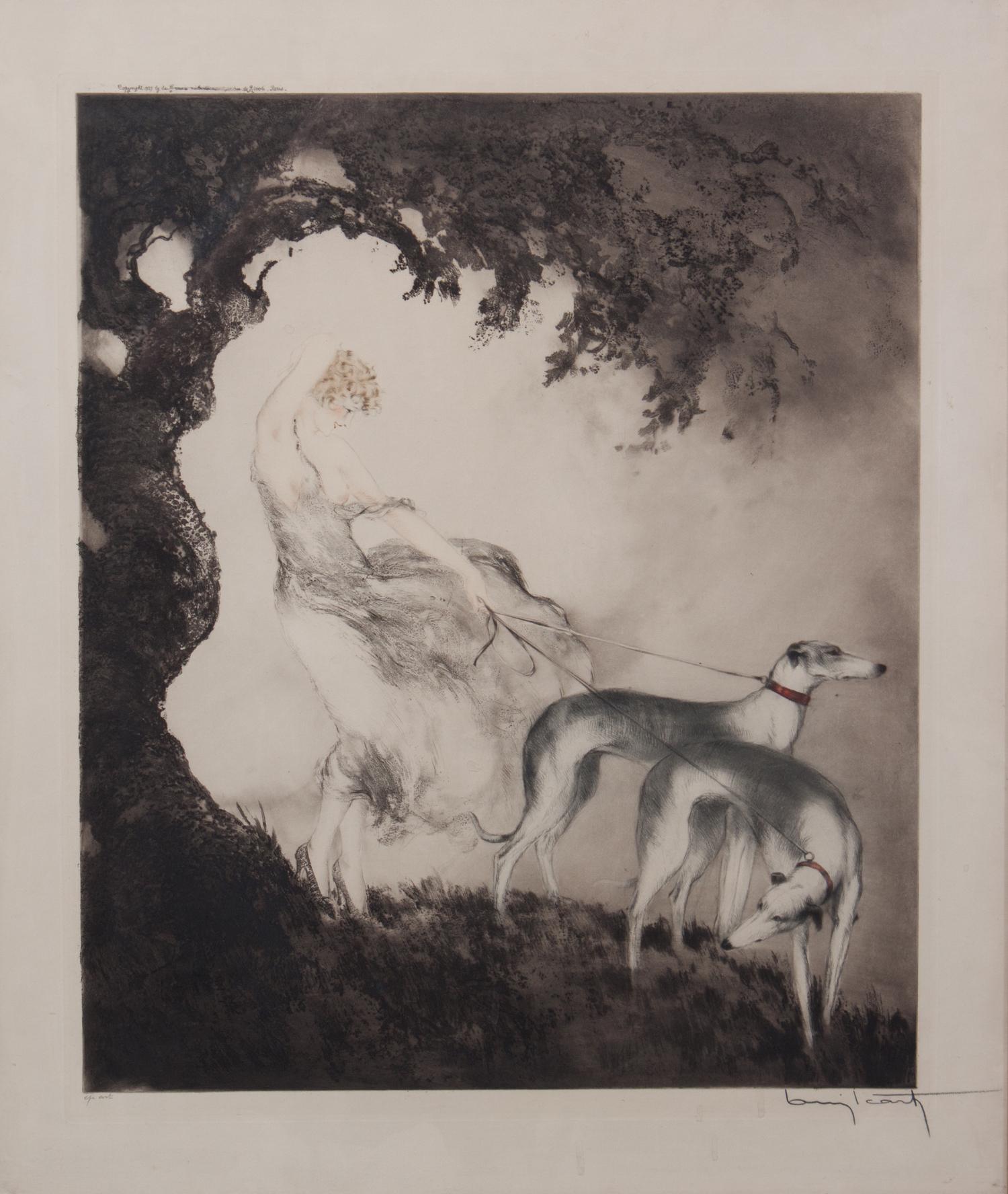 Louis Icart, (French, 1888-1950), Gust of Wind, 1925