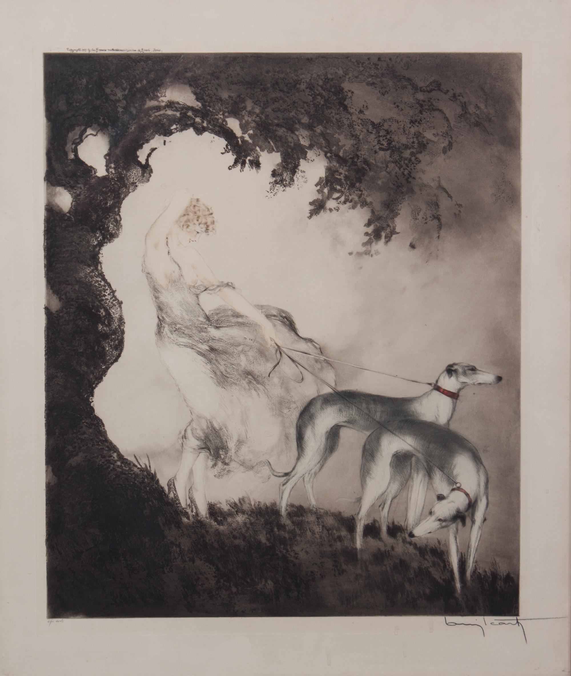 Louis Icart, (French, 1888-1950), Gust of Wind, 1925