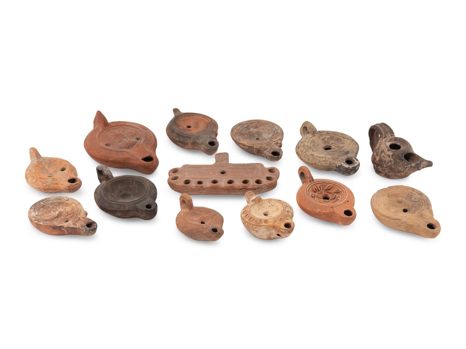Thirteen Roman Oil Lamps