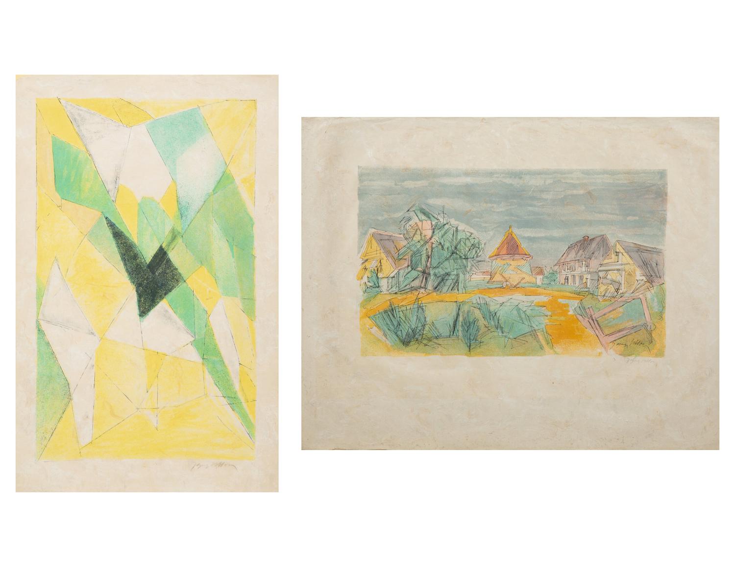 Abstraction de l'Effort , c. 1950 and Les Pigonnier Normand , 1953 (a pair of prints)