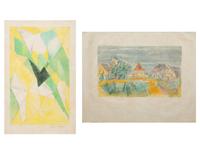 Abstraction de l'Effort , c. 1950 and Les Pigonnier Normand , 1953 (a pair of prints)