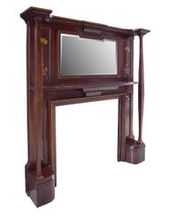 A Mahogany Mantel with Mirror 61" W x 11" D x 78" H — England, Circa 1880