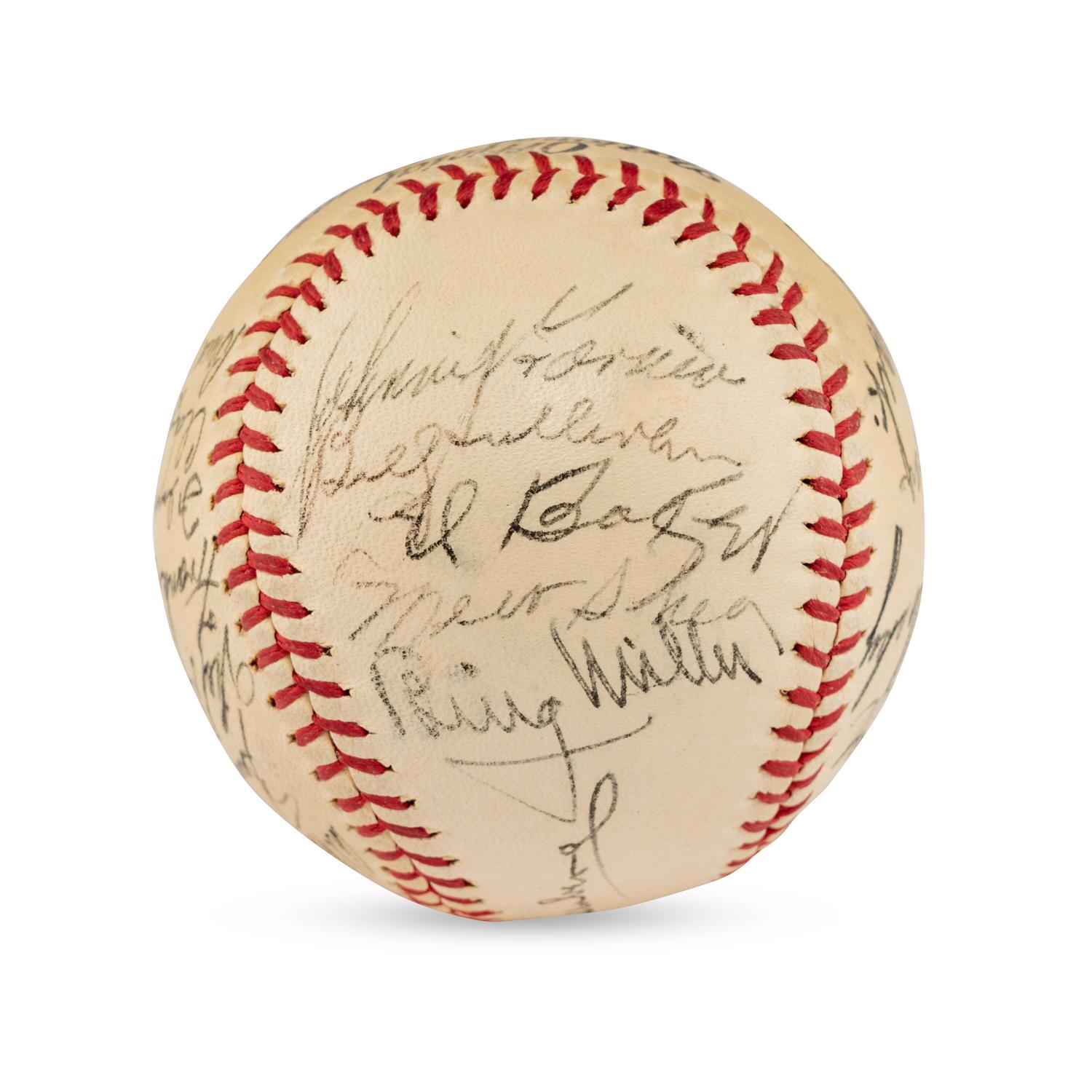 A 1940 Detroit Tigers Team Signed Autograph Baseball Featuring Hank Greenberg (JSA Letter of Authenticity),