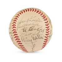 A 1940 Detroit Tigers Team Signed Autograph Baseball Featuring Hank Greenberg (JSA Letter of Authenticity),