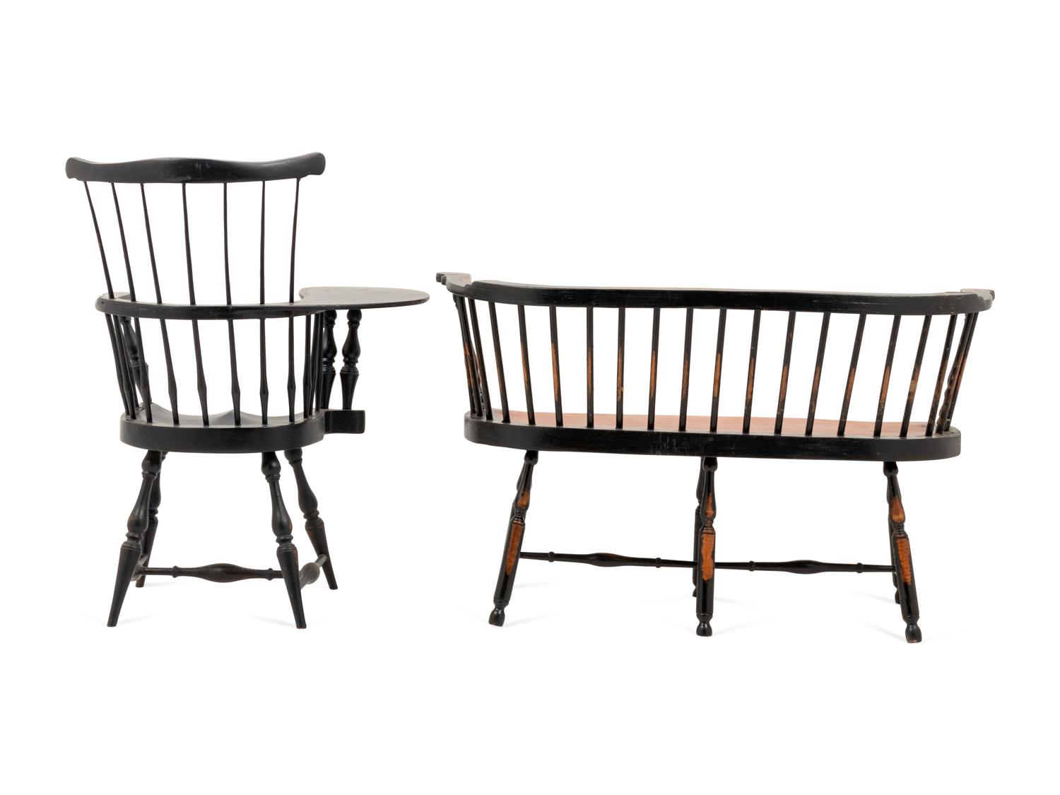 Two Diminutive American Painted Furniture Articles