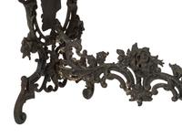 A Wrought Iron and Marble Top George Washington Garden Table
