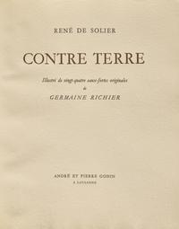 [Art] [Richier, Germaine] Solier, Rene de. Contre Terre