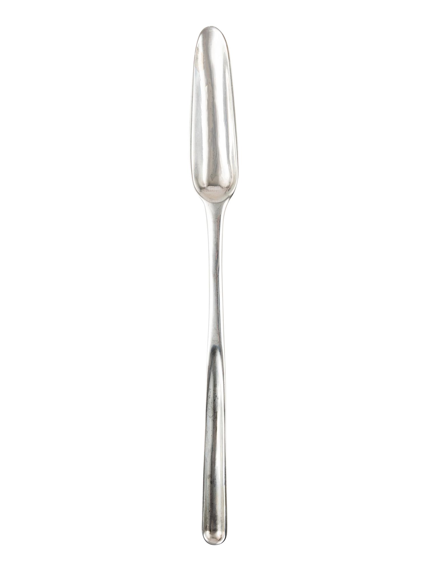 Twelve Georgian Silver Marrow Scoops