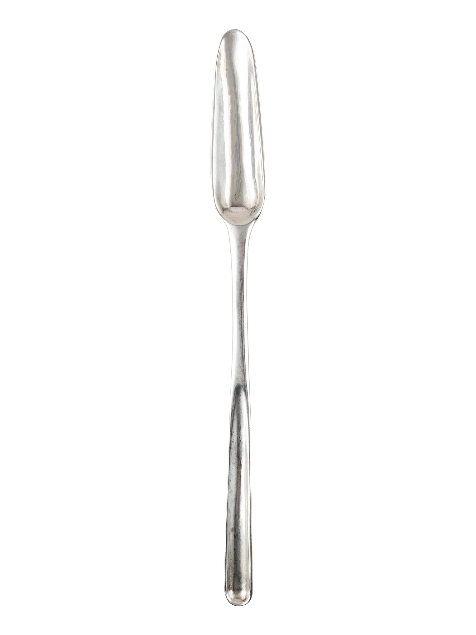 Twelve Georgian Silver Marrow Scoops