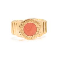 BULGARI, YELLOW GOLD AND CORAL 'BVLGARI BVLGARI' RING