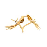 CARL BUCHERER, YELLOW GOLD AND ENAMEL BIRD PIN