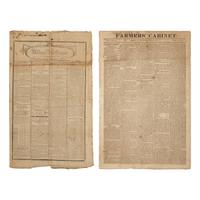 [American Newspapers] Group of 2 Newspapers Reporting the Deaths the First Three Presidents of the United States