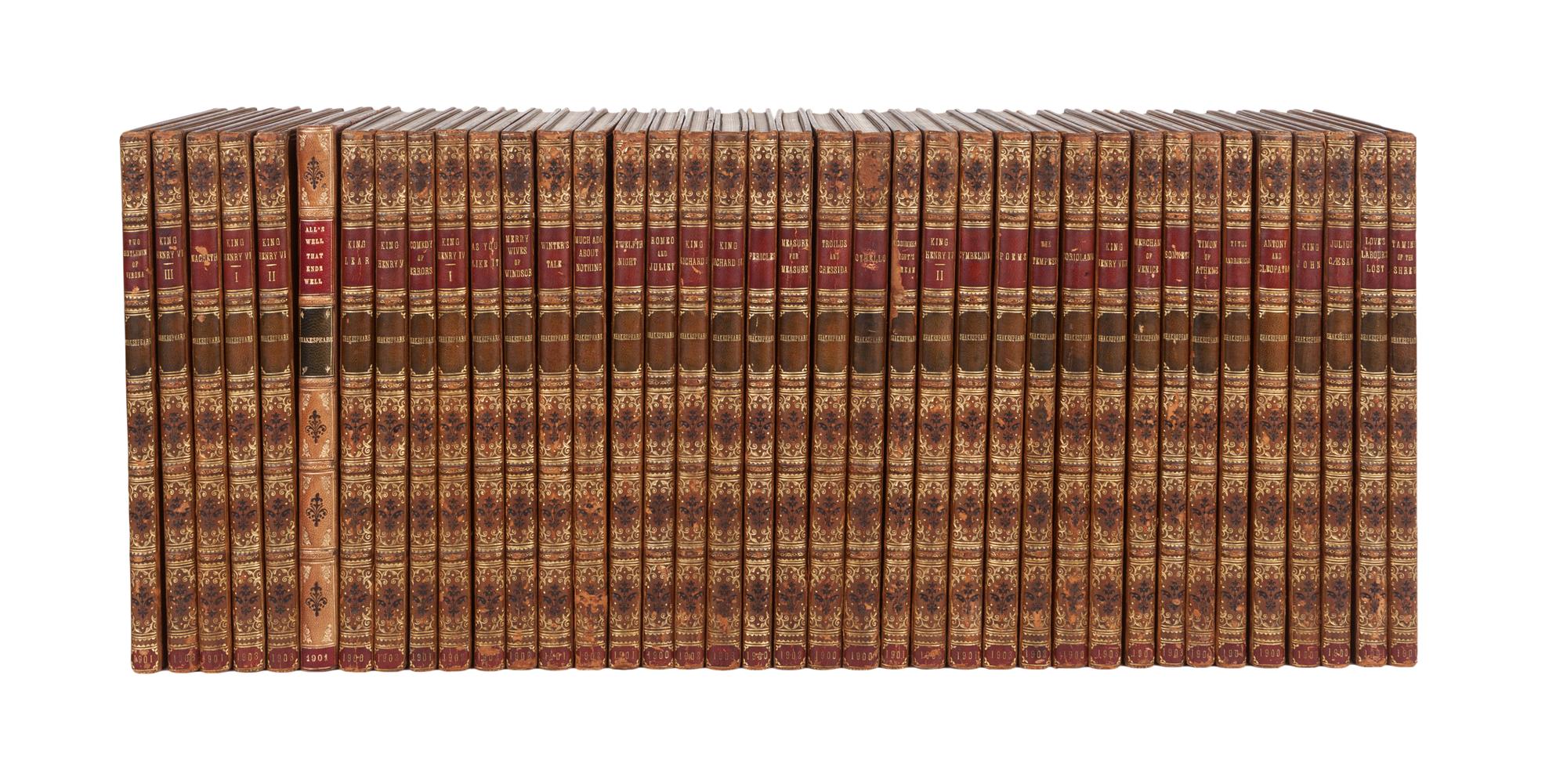 SHAKESPEARE, William, (1564-1616). Works . [ The Vale Shakespeare ]. London: Vale Press, 1900-1903.