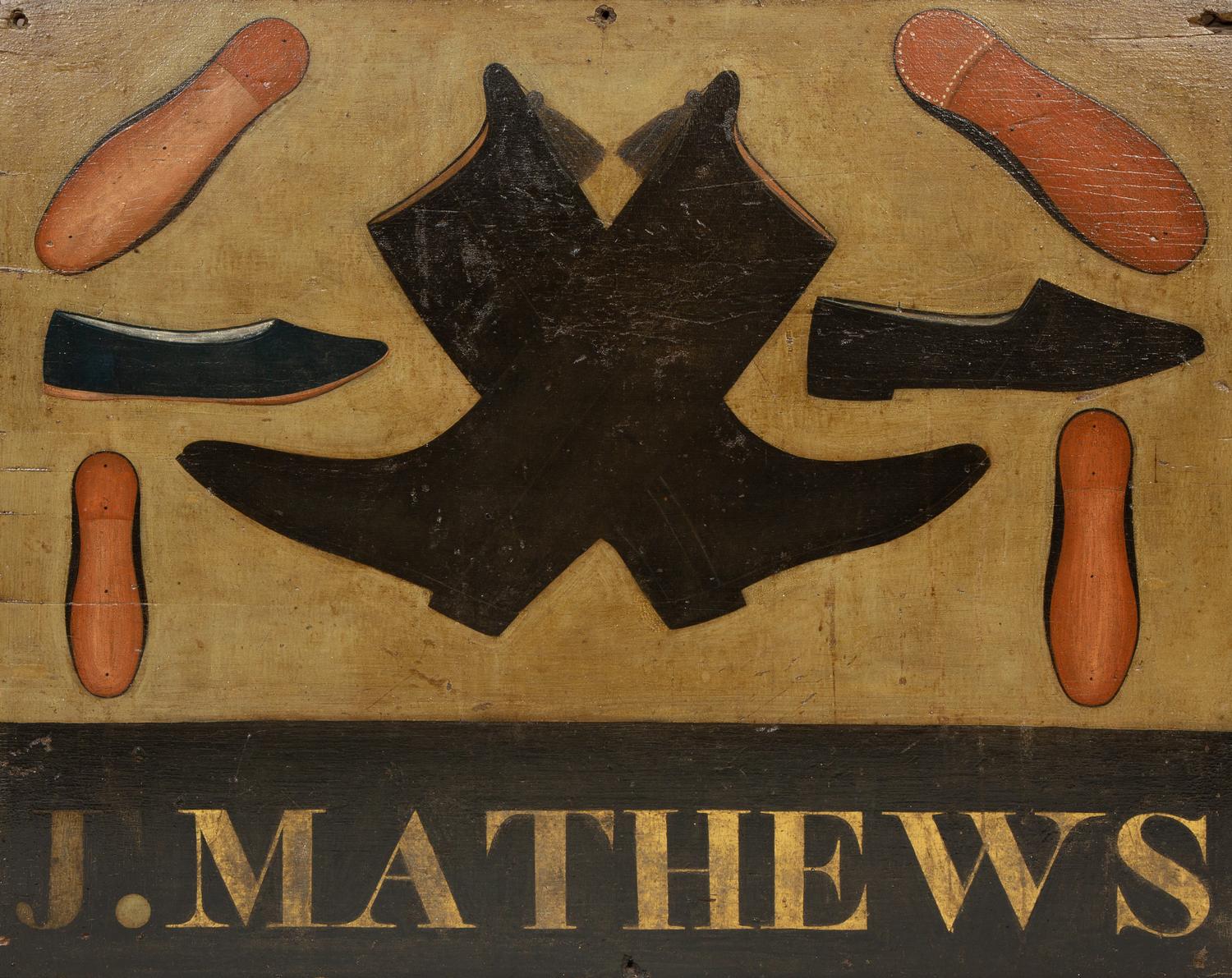 A Painted Wood Shoemaker's Shop Sign