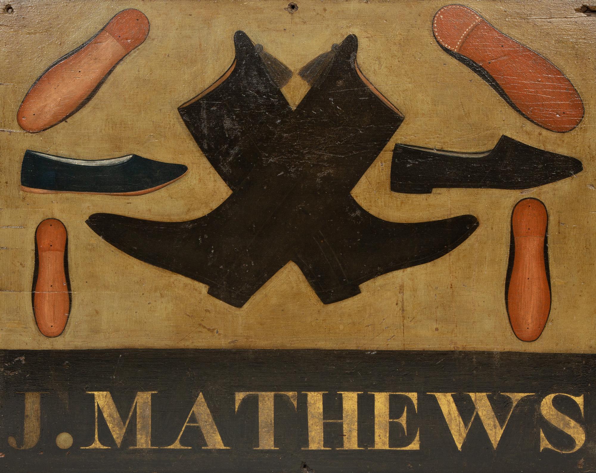 A Painted Wood Shoemaker's Shop Sign