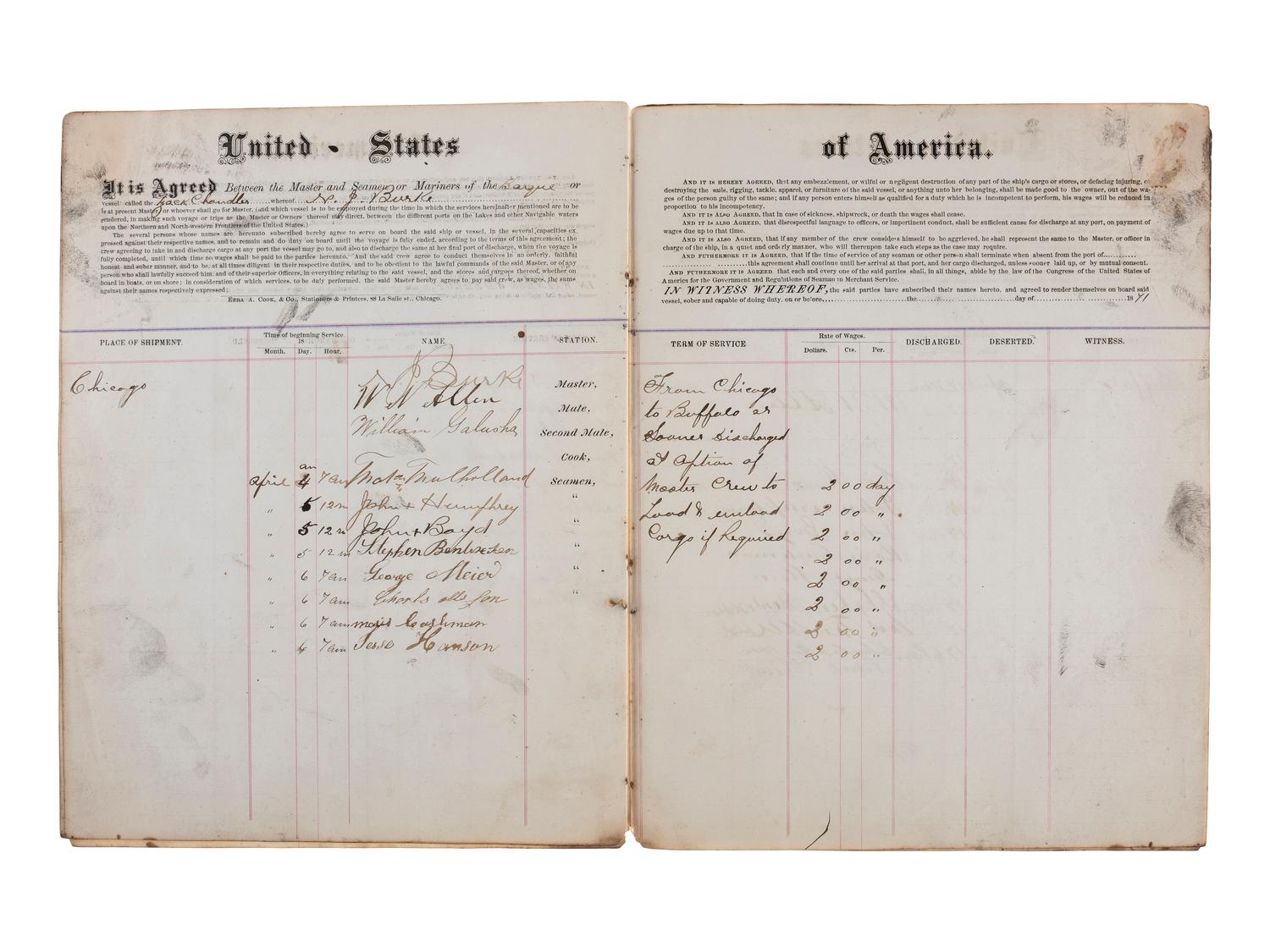 [TRANSPORTATION] -- [SHIPPING]. Letter press copy book featuring discussion of early Great Lakes shipping and commerce within the 1847 business correspondence of Detroit shipbuilder, merchant, and vessel owner Elon W. Hudson (1818-1901).