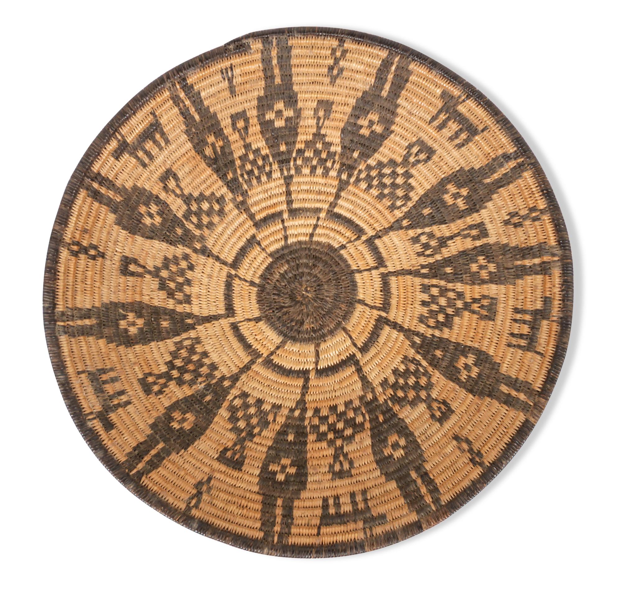 An Apache Pictorial Basket Diameter 12 inches. — EARLY 20TH CENTURY