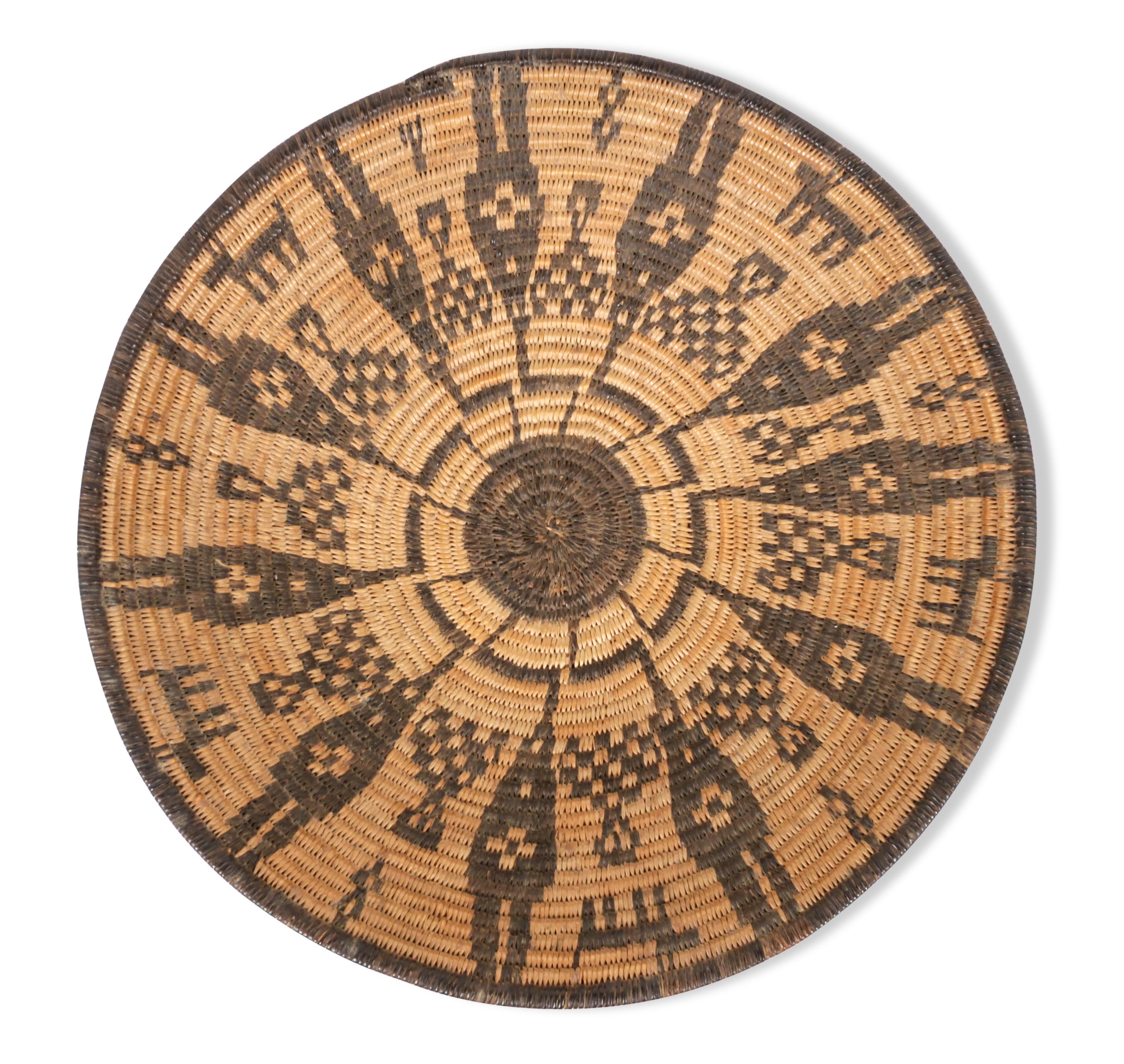 An Apache Pictorial Basket Diameter 12 inches. — EARLY 20TH CENTURY