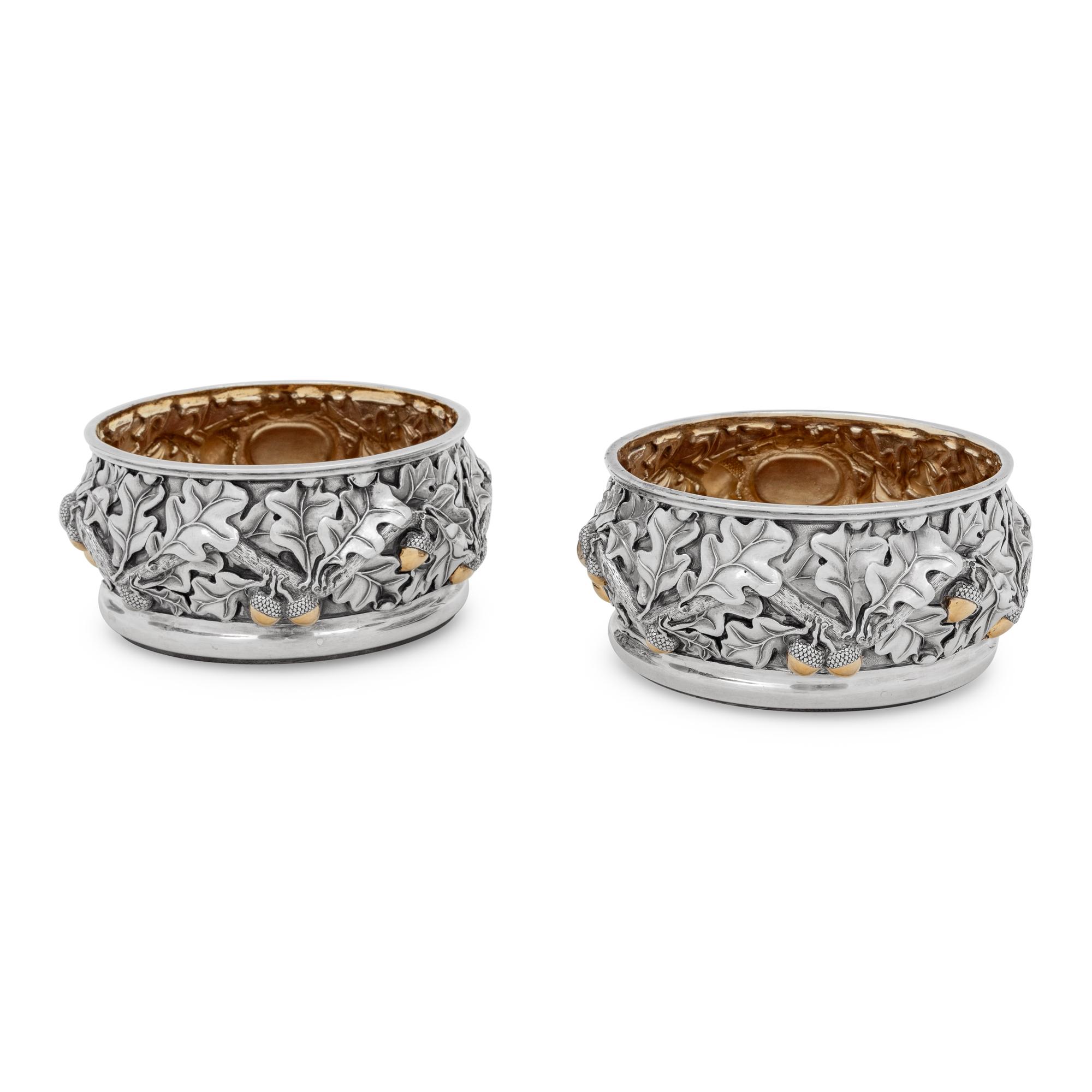 A Pair of American Silver Bottle Coasters