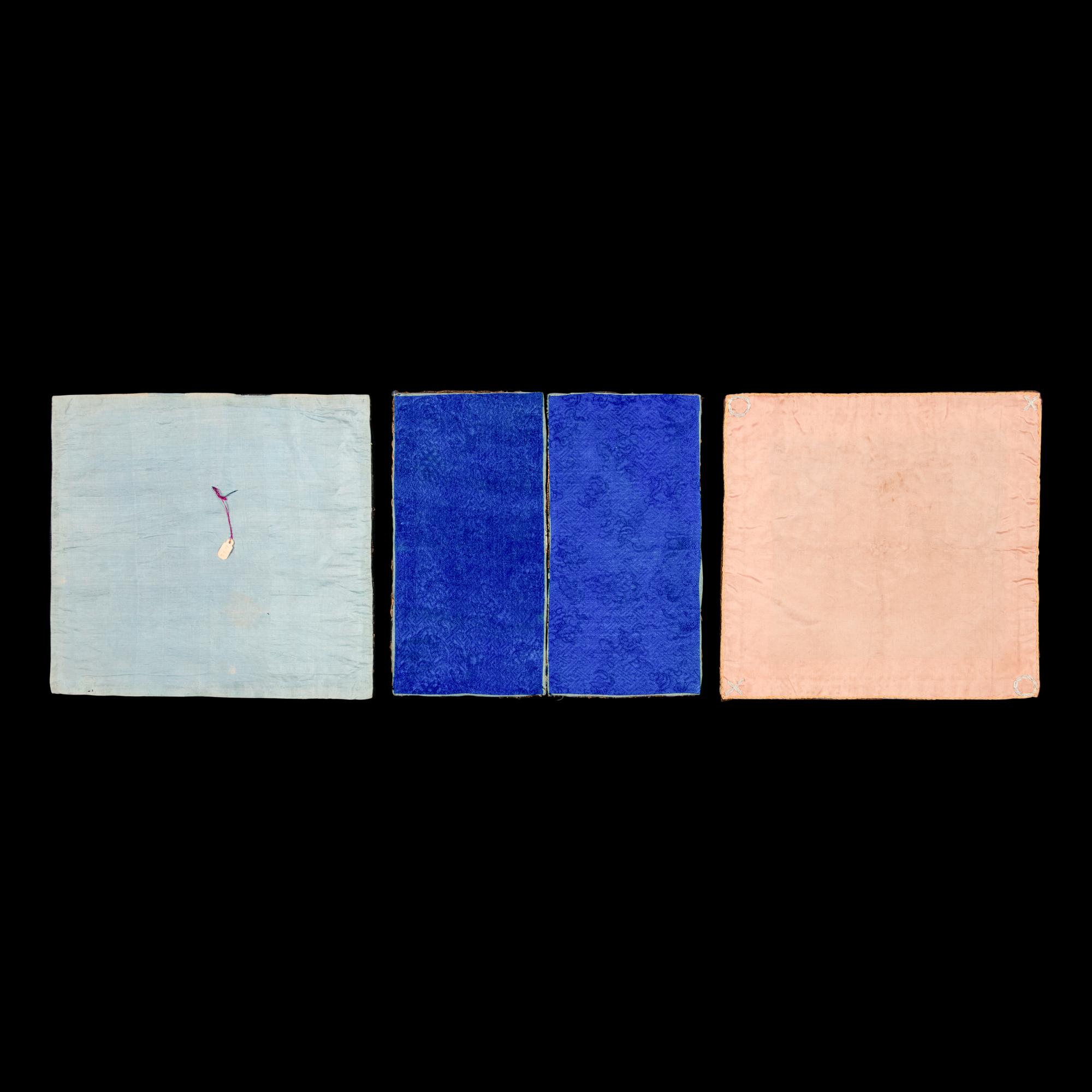 Three Chinese Silk Civil Official's Rank Badges, Buzi, 19th Century 清中晚期 刺綉文官補子三幅