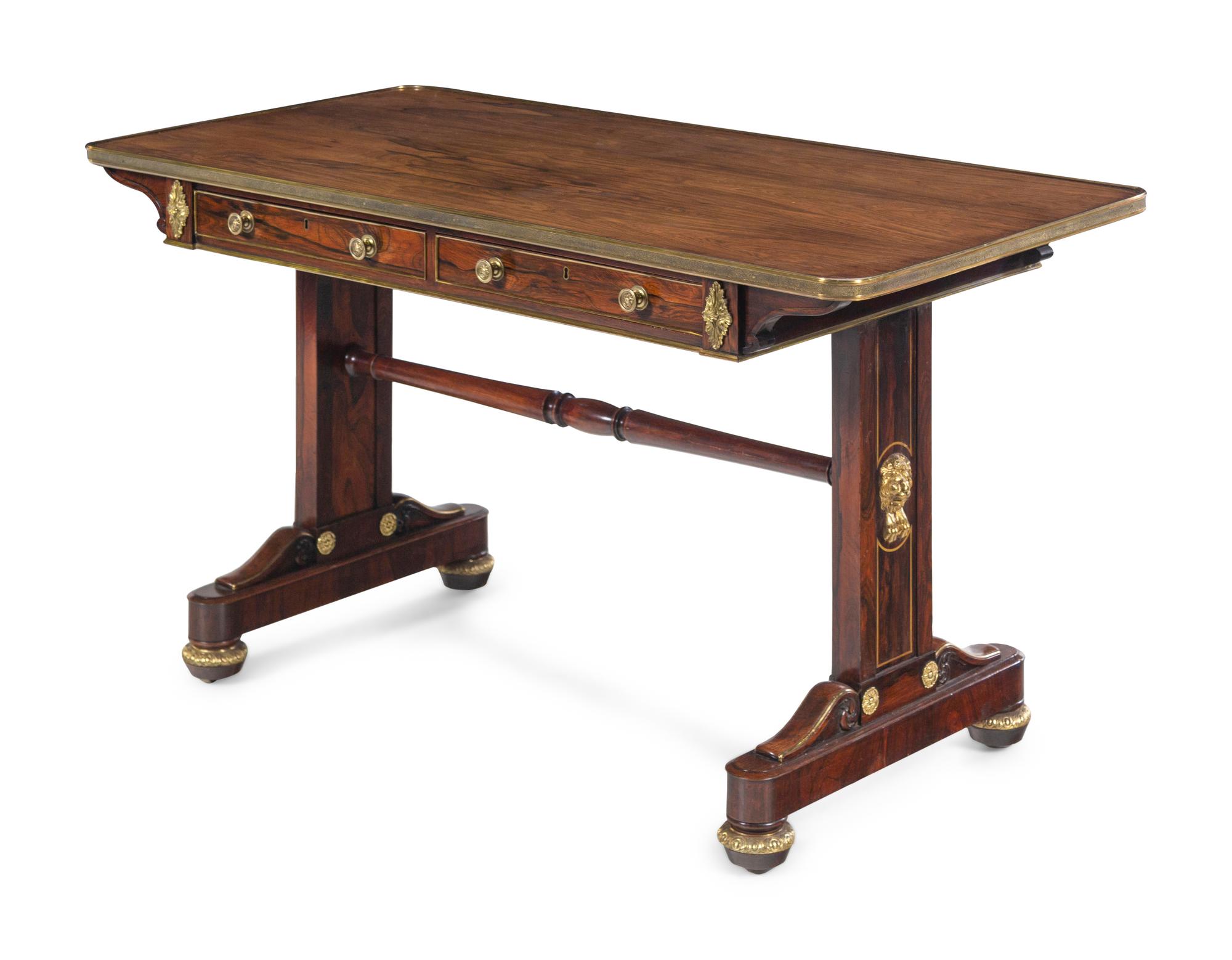 A Regency Gilt Bronze Mounted Rosewood Sofa Table