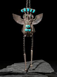 Silver and Turquoise Katsina Bolo Tie