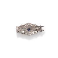 ART DECO, DIAMOND AND SAPPHIRE PENDANT BROOCH