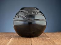 Carved Blackware Pottery Jar