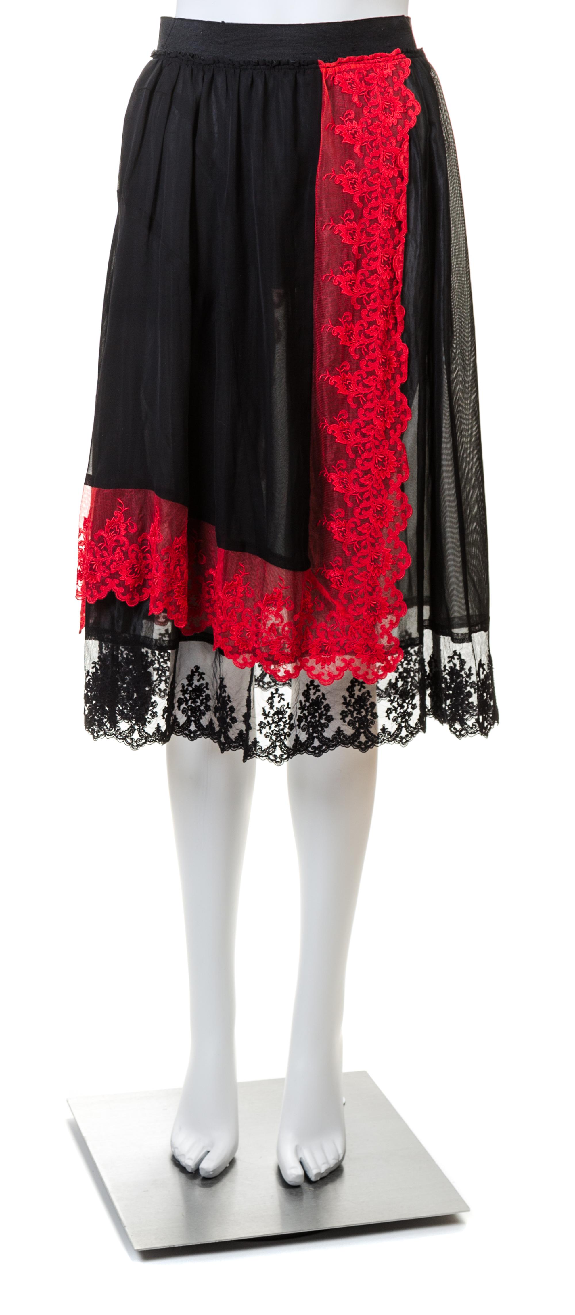 A Comme des Garcons Black Lingerie Skirt, Size small.