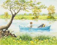 Original Watercolor of Ratty and Mole from The Wind in the Willows